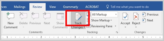 turn off track changes in word 2016 for mac